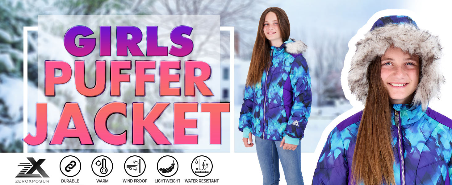 girls puffer jacket coat for girl zeroxposur