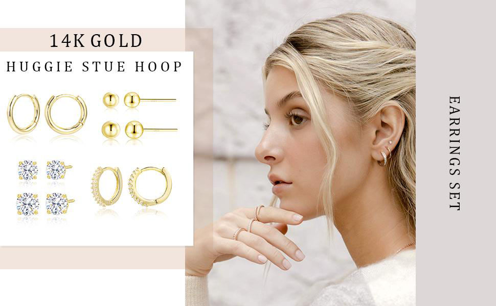 small huggie hoop stud earrings