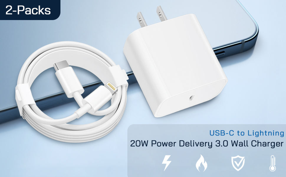 2 PACKS 20W PD 3.0 Wall Charger