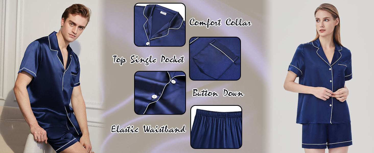 men pajama sets with pockets 